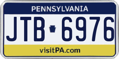 PA license plate JTB6976