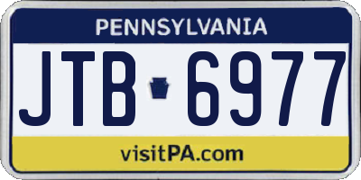 PA license plate JTB6977