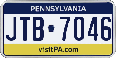 PA license plate JTB7046