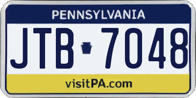 PA license plate JTB7048