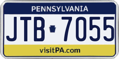 PA license plate JTB7055