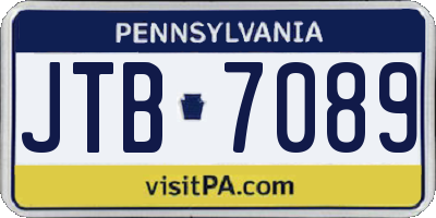 PA license plate JTB7089