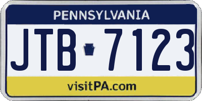 PA license plate JTB7123