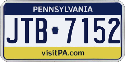 PA license plate JTB7152