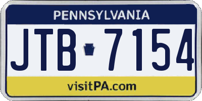 PA license plate JTB7154