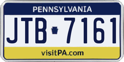 PA license plate JTB7161