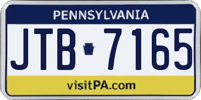 PA license plate JTB7165