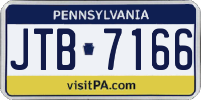 PA license plate JTB7166