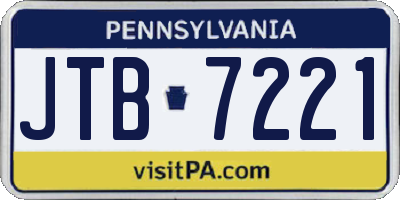 PA license plate JTB7221