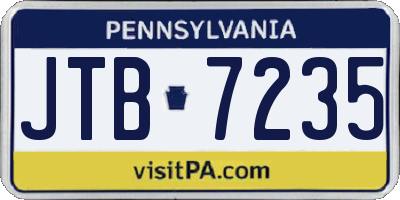 PA license plate JTB7235