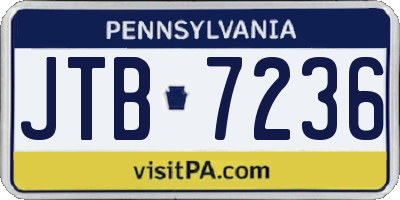 PA license plate JTB7236