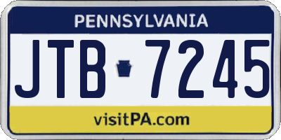 PA license plate JTB7245