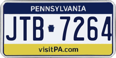 PA license plate JTB7264