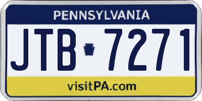 PA license plate JTB7271