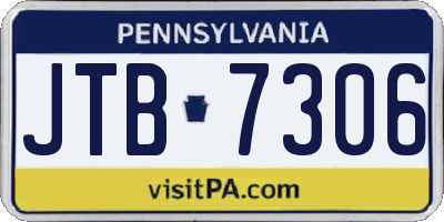 PA license plate JTB7306