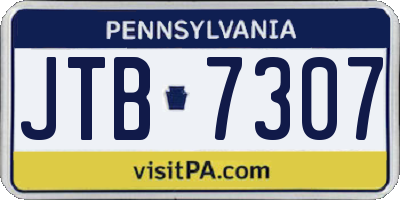 PA license plate JTB7307