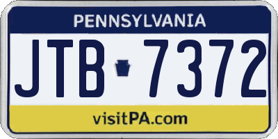 PA license plate JTB7372