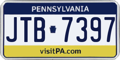 PA license plate JTB7397
