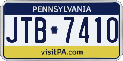 PA license plate JTB7410