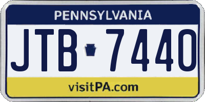 PA license plate JTB7440
