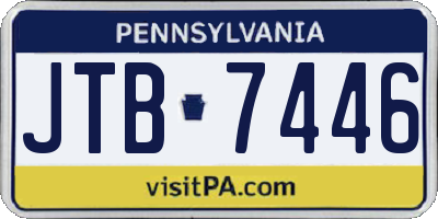 PA license plate JTB7446