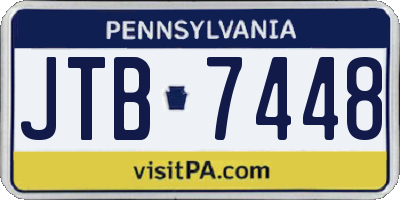 PA license plate JTB7448