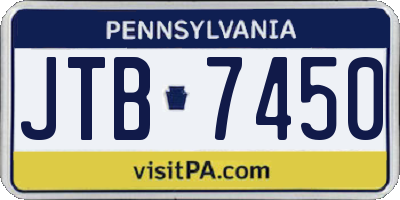 PA license plate JTB7450