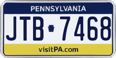 PA license plate JTB7468