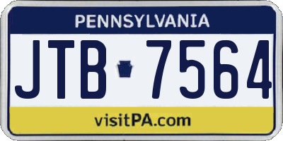 PA license plate JTB7564