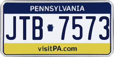 PA license plate JTB7573