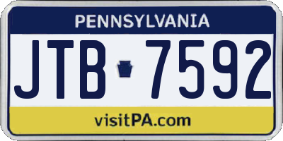 PA license plate JTB7592