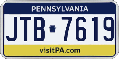 PA license plate JTB7619