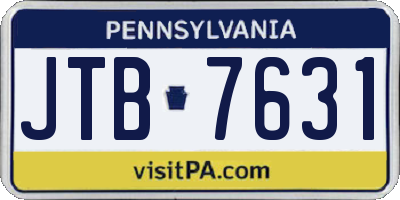 PA license plate JTB7631