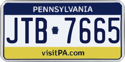 PA license plate JTB7665