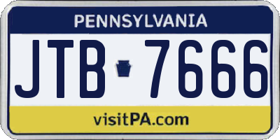 PA license plate JTB7666