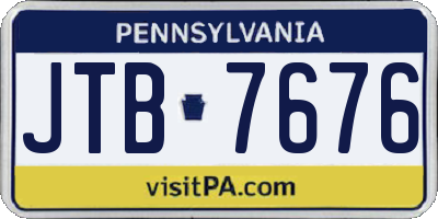 PA license plate JTB7676