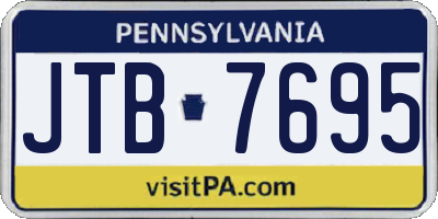PA license plate JTB7695