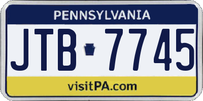 PA license plate JTB7745