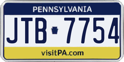 PA license plate JTB7754