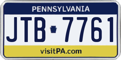 PA license plate JTB7761