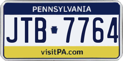 PA license plate JTB7764
