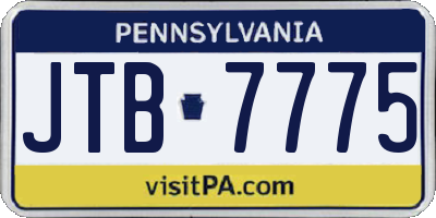 PA license plate JTB7775