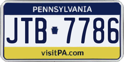 PA license plate JTB7786