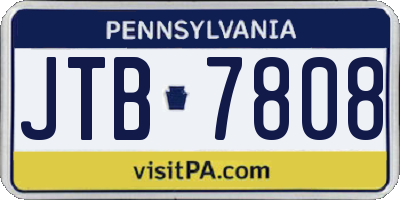 PA license plate JTB7808