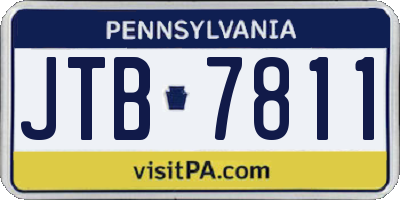 PA license plate JTB7811
