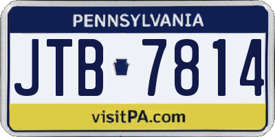 PA license plate JTB7814