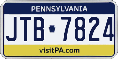 PA license plate JTB7824