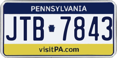 PA license plate JTB7843