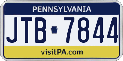 PA license plate JTB7844