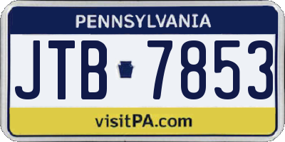 PA license plate JTB7853